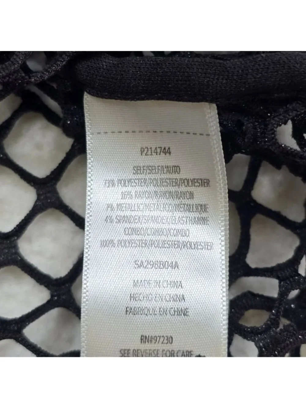 Womens Large Long Sleeve Black Fishnet Mesh Top Whimsigoth Goth Festival - Picture 3 of 4